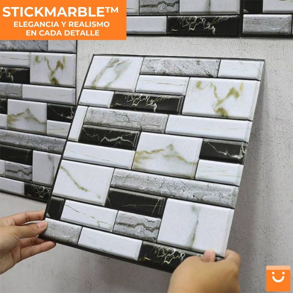 STICKMARBLE™ - ADHESIVOS DE PARED DE MARMOL 3D - SET DE 10 PIEZAS