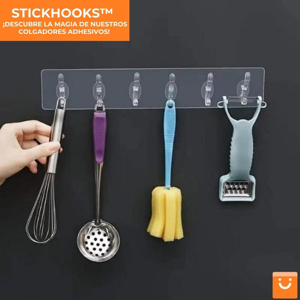 STICKHOOKS™ - COLGADORES AUTOADHESVISOS - COMPRA 1 Y LLEVA 1 GRATIS (2 UNIDADES)