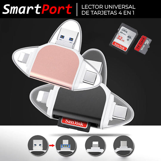 SmartPort™ - Lector universal de tarjetas 4 en 1