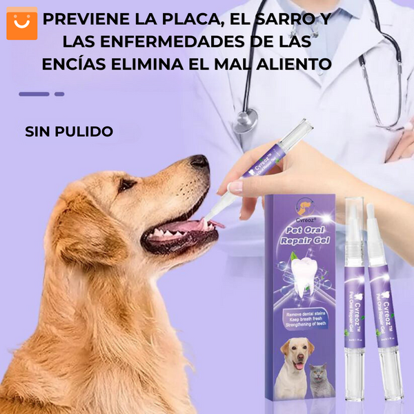 PetOralCare Gel™ - Gel para el blanqueamiento y aseo bucal de mascotas.