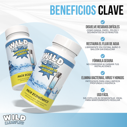 Wild Cleanflow™ - Desatasca sin esfuerzo. Limpia desde la raíz