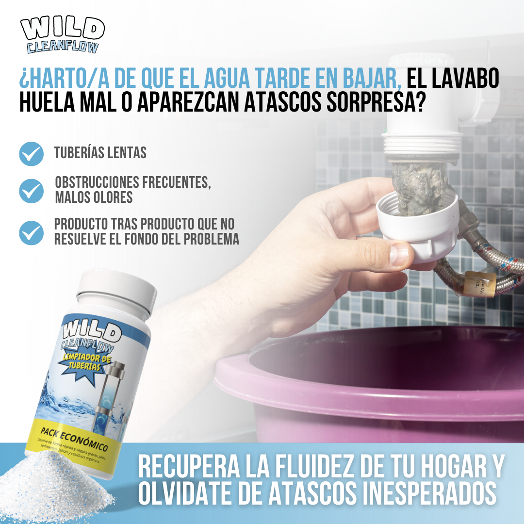 Wild Cleanflow™ - Desatasca sin esfuerzo. Limpia desde la raíz
