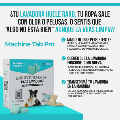 Machine Tab Pro™ - Tu lavadora limpia de verdad, no solo por fuera.