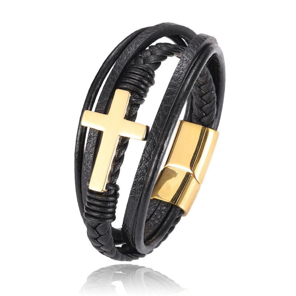 Faithbracelets - Pulseras cristianas de cuero y acero inoxidable